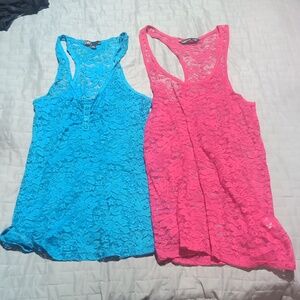 Bluenotes Coral And SWS Turquoise Lace Camisole
